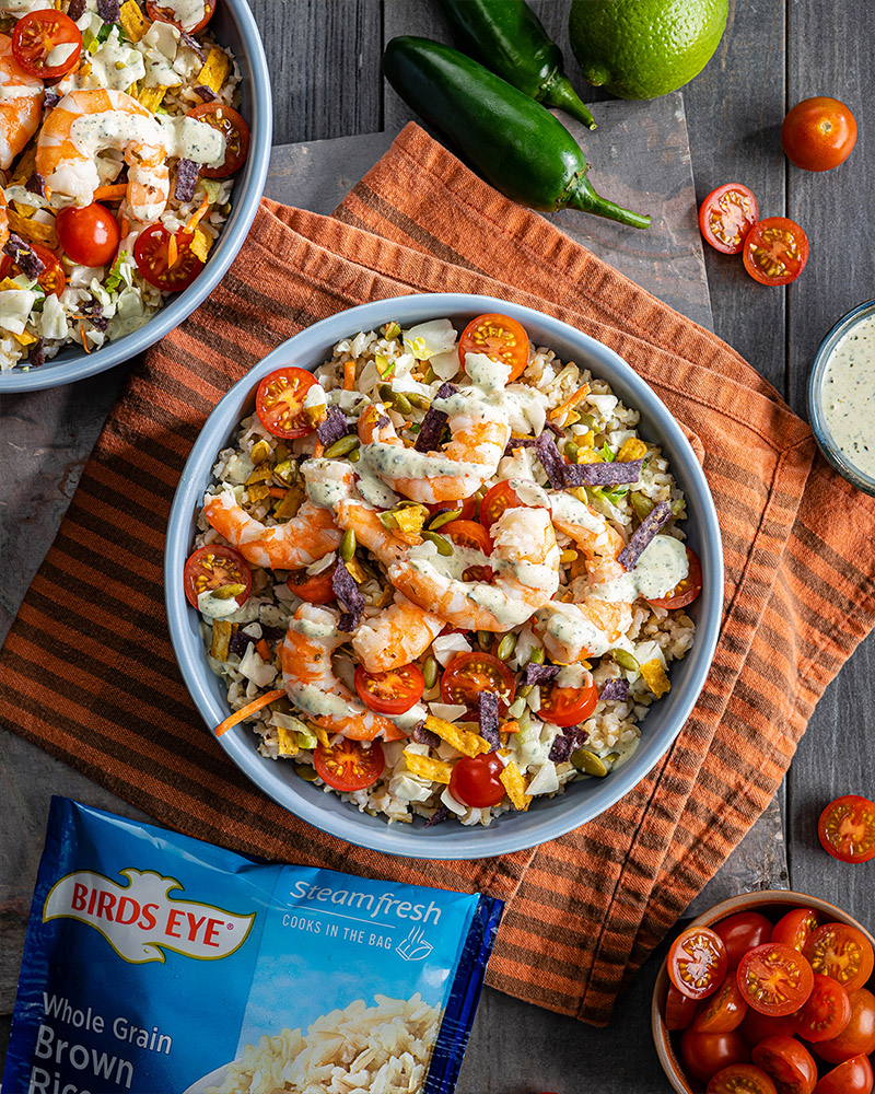 5-Ingredient Southwest Shrimp Rice Bowls