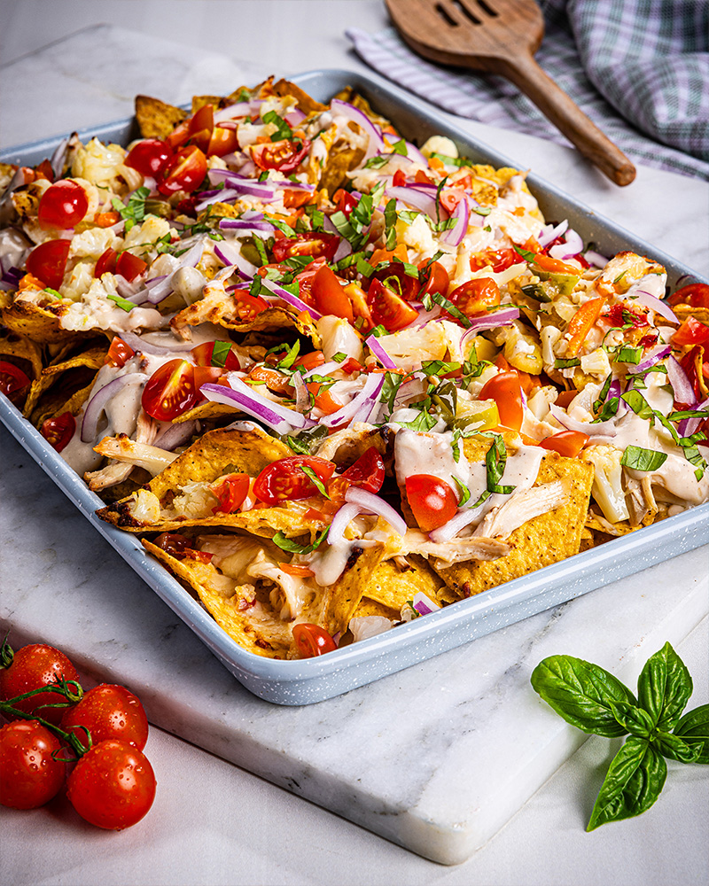 Chicken Alfredo Nachos