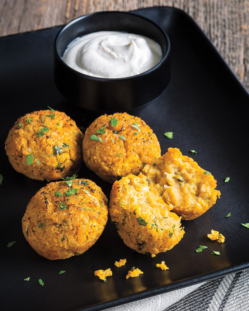 Mini Falafel Muffins with Tahini-Yogurt Sauce