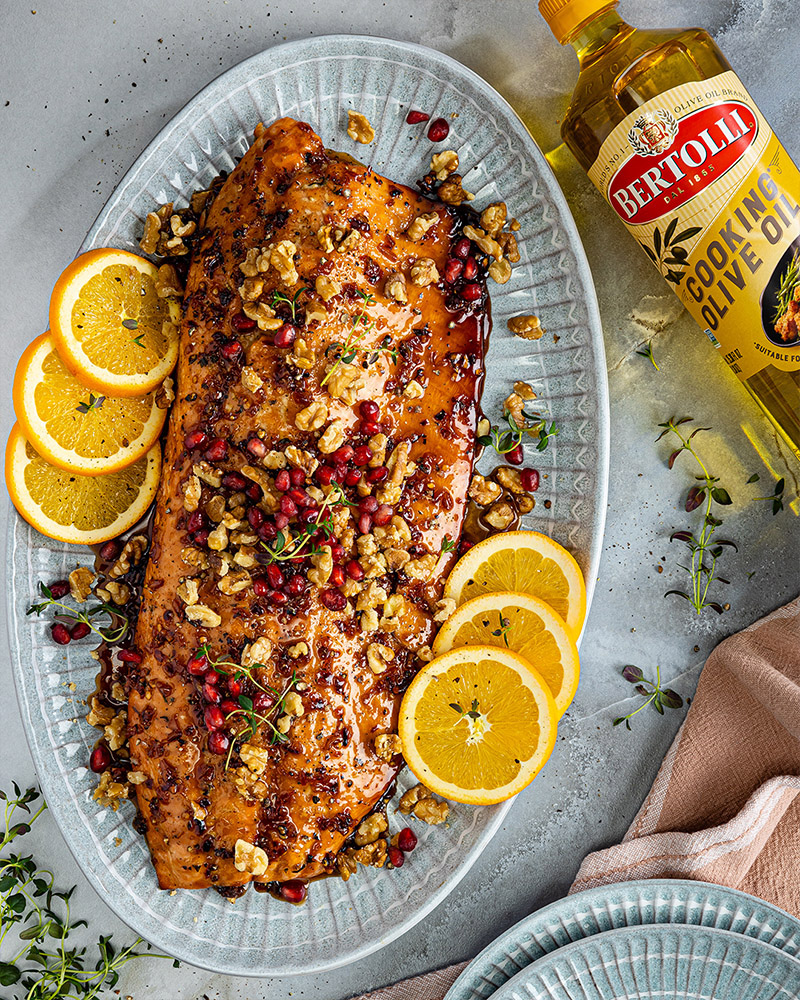 Pomegranate-Orange Glazed Salmon