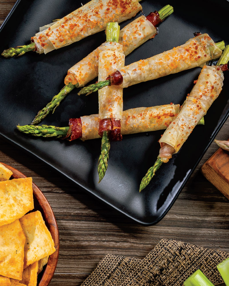 Prosciutto & Parmesan Phyllo-Wrapped Asparagus