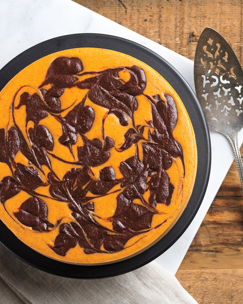 Pumpkin Chocolate Swirl Cheesecake