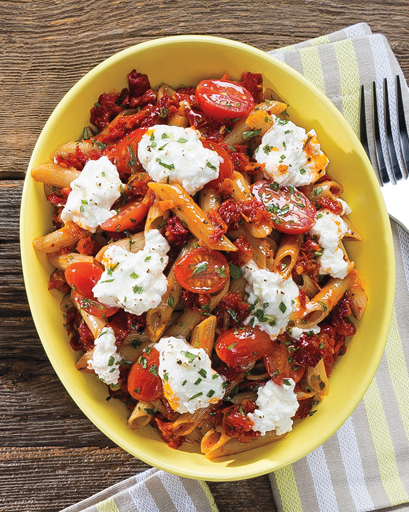 Whole Grain Penne, Sun-Dried Tomato & Ricotta Bake