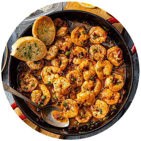 Cast-Iron Chipotle-Garlic Herb Shrimp 